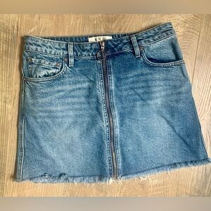 We The Free Blue Mini Denim Skirt Casual